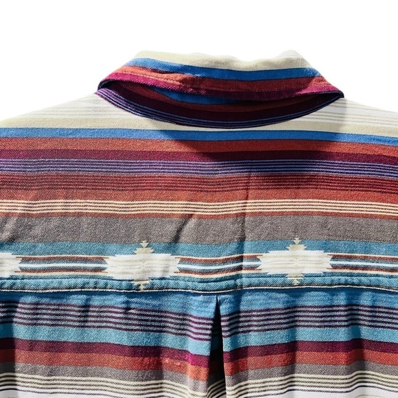 Stetson Serape Southwest Western Rayon Button Up Long Sleeve Blouse Size Medium - Picture 6 of 6